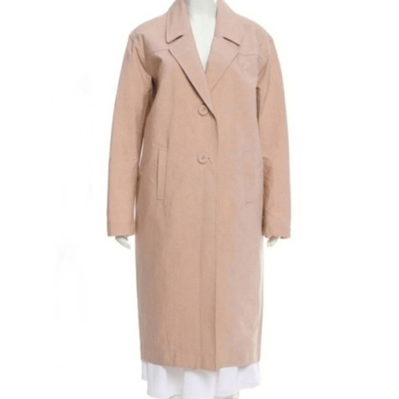 BECKEN Oversize Lightweight Silk Long Coat Size XS - Picture 2 of 8